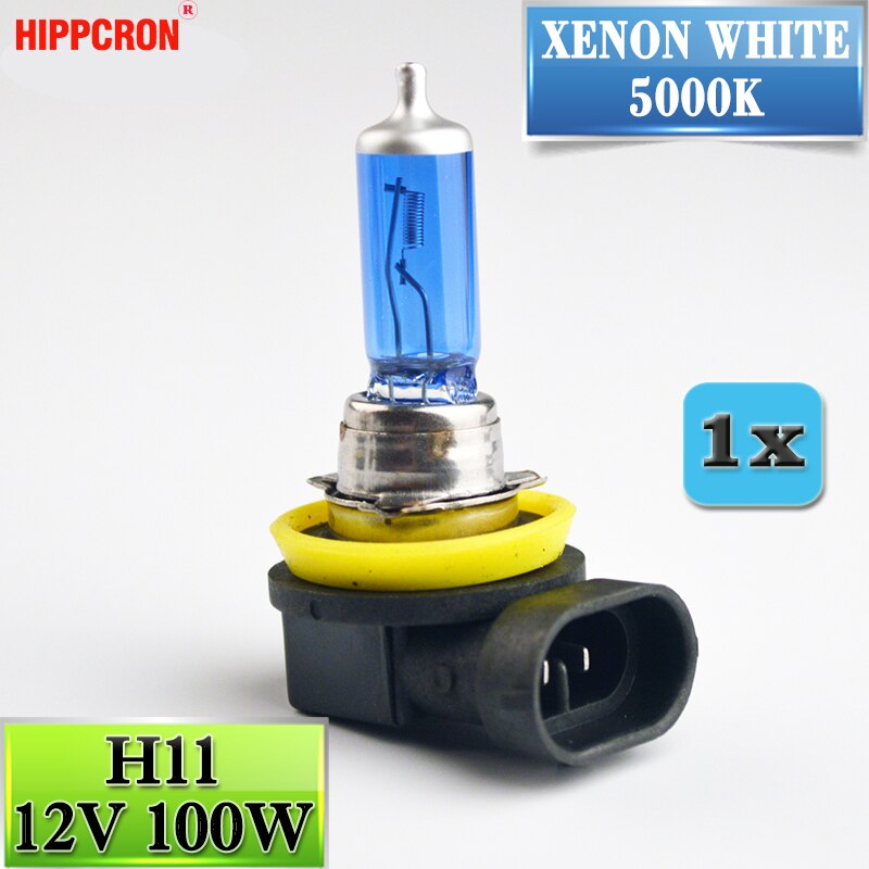 Hippcron H11 Halogeenlamp 12 V 100 W Super Wit 5000 K Quartz Glas Donker Blauwe Auto Koplamp Lamp