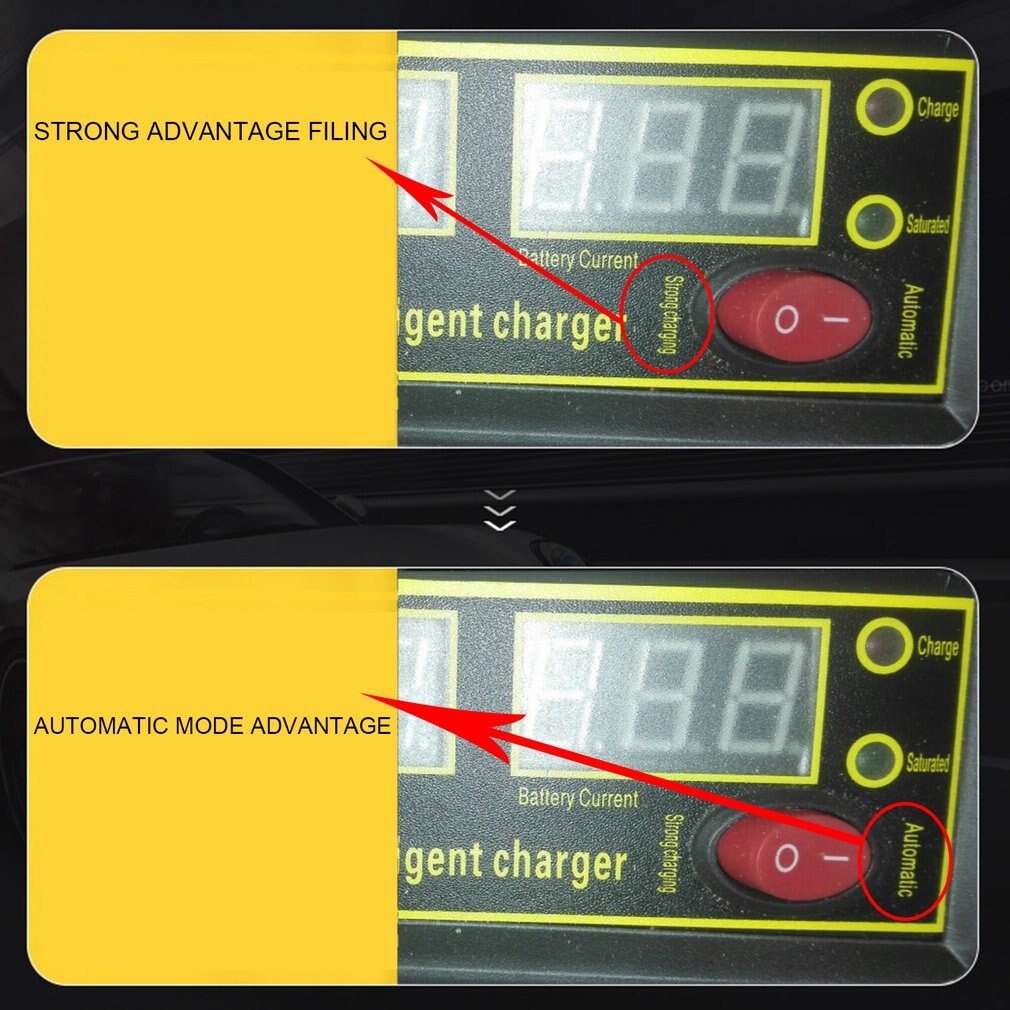 newPortable Intelligent Charger Auto Motor Vehicle Charger 350W 14A Auto Adjust LCD Battery Charger Car Jump Starter Booster