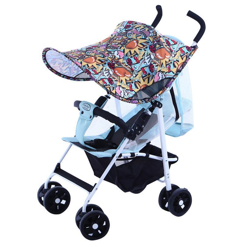 Barnvagn solskydd blockerar 99%  uv andas universal barnvagn skydd skydd huvor baldakin solskydd blockering: Grå