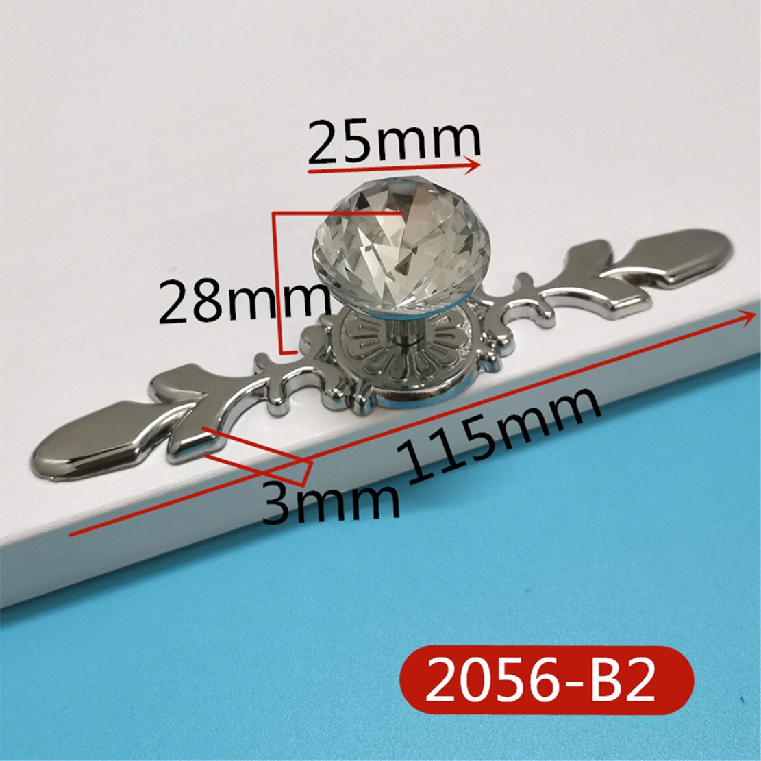 Modern Crystal Cabinet Pull Handles – Silver U-Shaped Drawer Knobs For Wardrobe