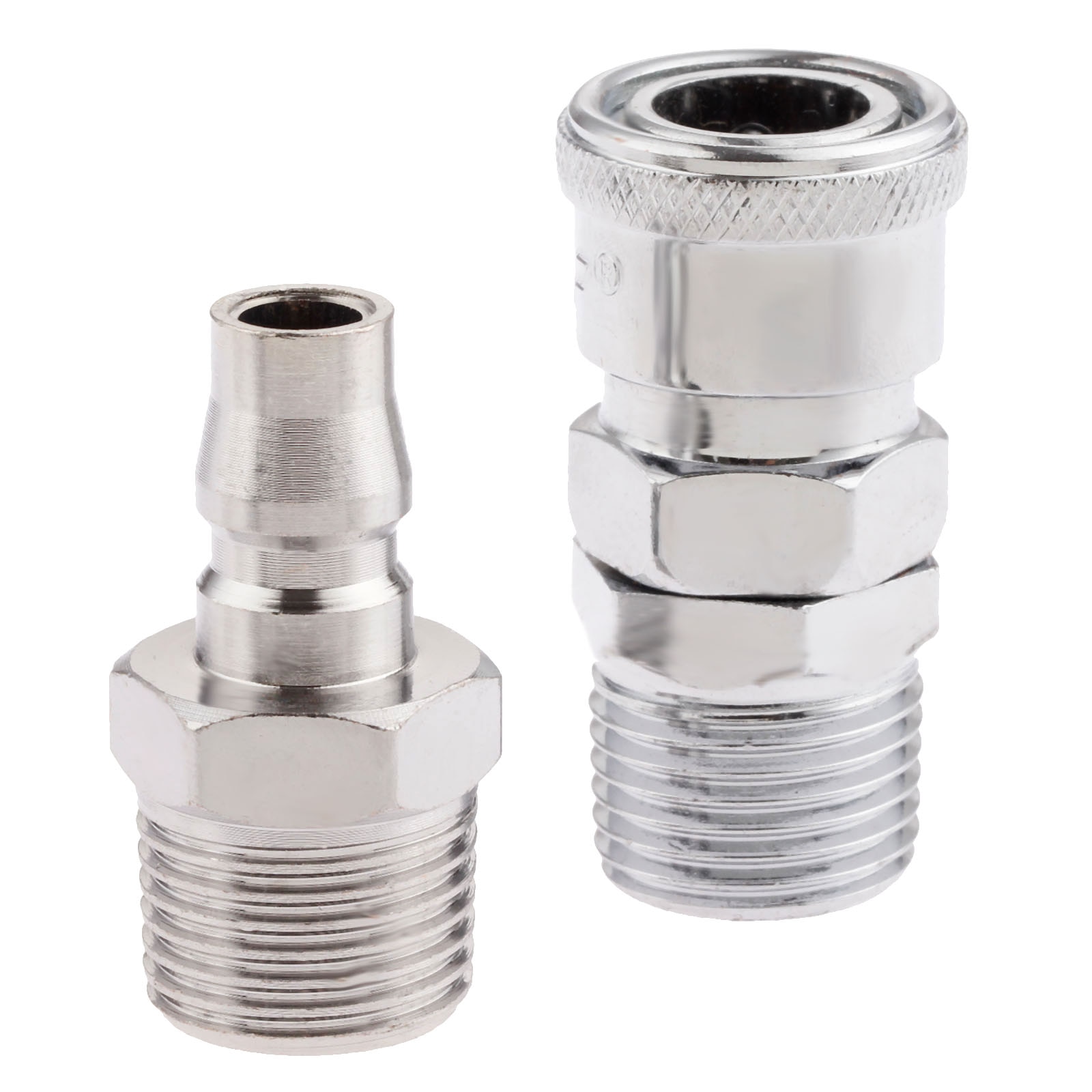 2Pc Iron Pneumatic Euro Air Line Hose Compressor Connector Quick Release 1/2" BSP Male Thread Coupler Fittings SM40 PM40