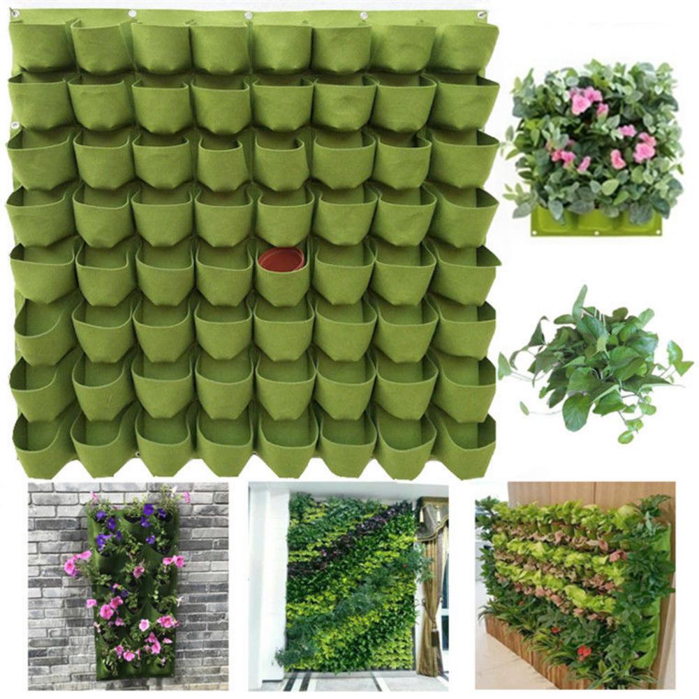 Hanging Wall Planting Bags Pockets Green Growing Bag Planter Vertical Garden Vegetable Seedling Living Garden Bag Home Supplies