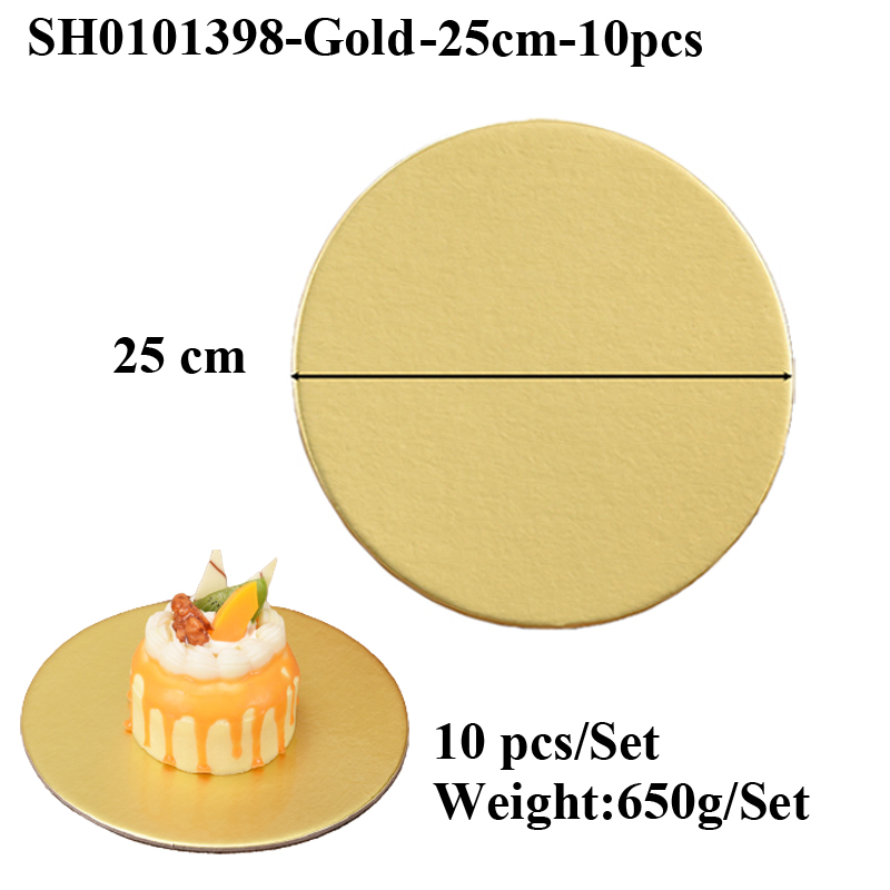 SHENHONG Golden 10-40CM Disposable Cake Circle Base Boards Round Coated Cakeboard Cake Plate Decorations Pastries Displays Tray: Orange