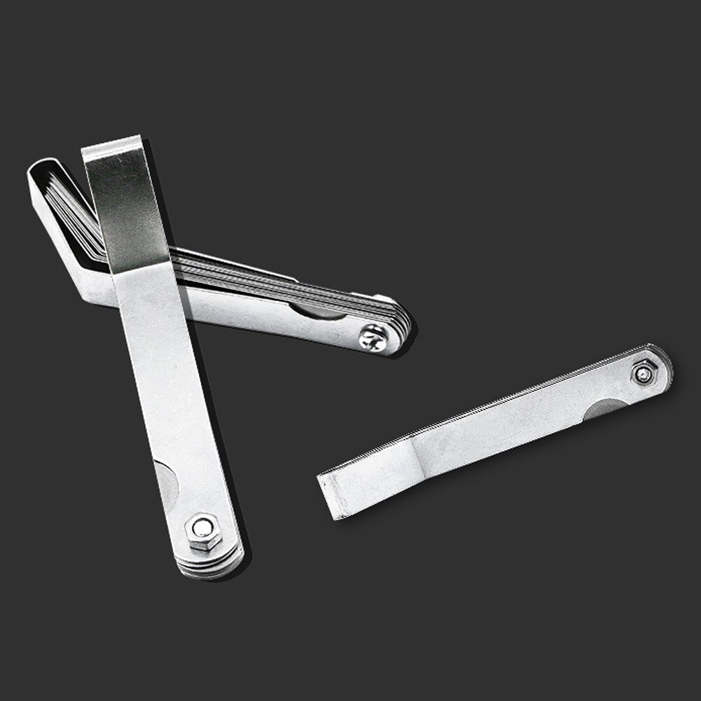 16 Blades Stainless Steel Foldable Manufacturing Gauge Feeler Useful Metric Imperial Filler Measurement Tool Thickness
