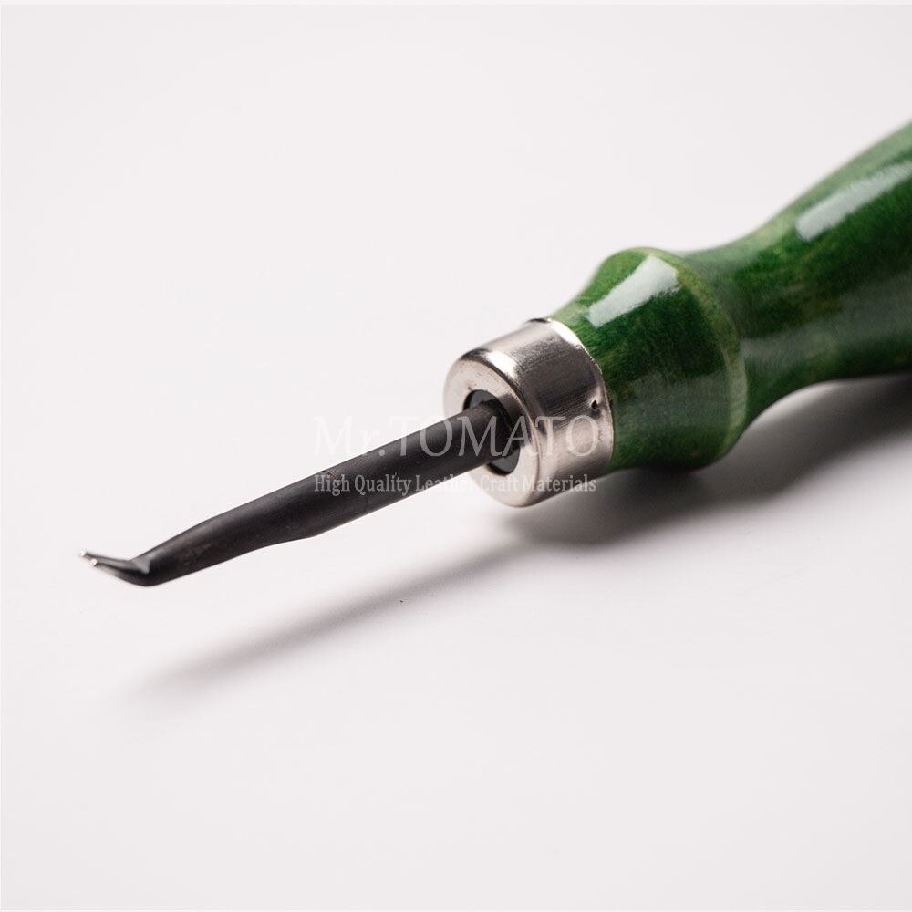 Læder håndværk værktøj 0.6/0.8/1/1.2/1.4 mm træ håndtag kant skråning affasning læder håndværk kniv syning skæreværktøj