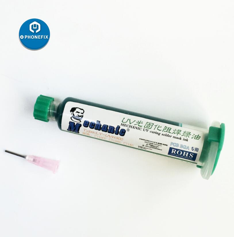 10CC Mechanic UV Solder Resist PCB UV curable solder mast for phone repairing PCB BGA after soldering rework: Red, Silver Tone