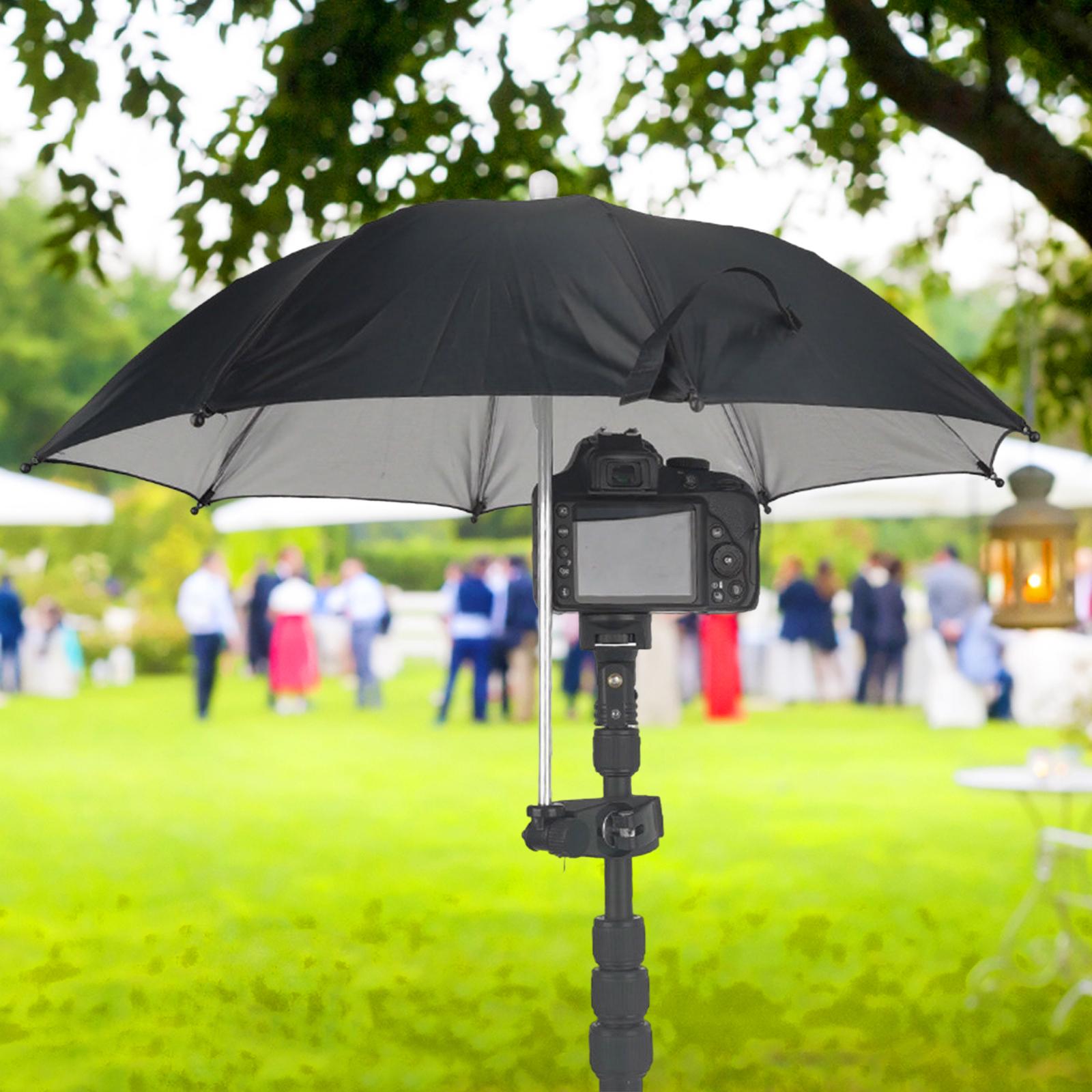 Adjustable Camera Umbrella with Clip Accs Compact Bracket Sunshade for Photography Phone Studio