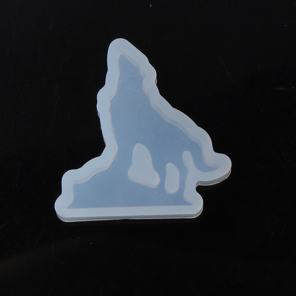 Żywica DIY przezroczysta żywica epoksydowa formy forma silikonowa robić żywicy na znaczek tworzenia biżuterii wilk biały 38mm(1 4/8 ") x 38mm(1 4/8"), 1 sztuka