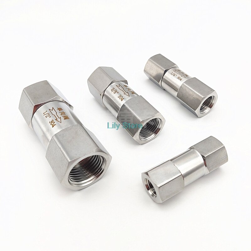 1Pc 304 or 316 Stainless Steel Split Separated Check Valve One-way 1/8" 1/4" 3/8" 1/2" 3/4"BSP NPT Female Threaded SUS304 SUS316