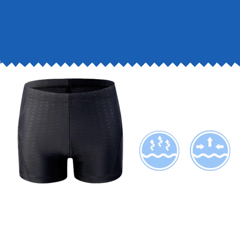 Erwachsene Männer Große Größe Wasserdichte Schwimmen Kostüm Hohe Elastische Badehose und Schwimmen Kappe einstellen (Schwarz, Größe)