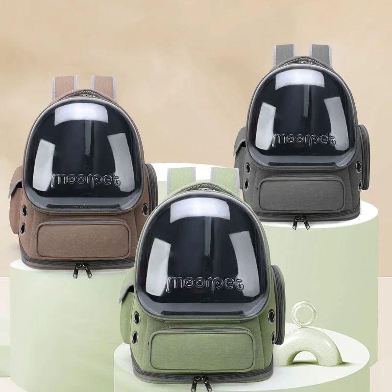 Cápsulas de espaço transparente pet gato mochila ombro duplo respirável pet mochila ao ar livre portátil saco transporte gato transportadora