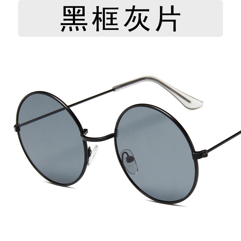 Retro runde solbriller kvinner merke farget linse solbriller kvinner legering speil kvinnelige oculos de sol hippie chic stil