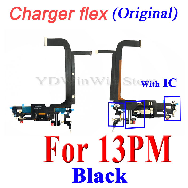 Dock Connector Charger Port Flex Cable For iPhone 13 Pro Max 13 mini USB Charging With Microphone IC Ribbon Replacement