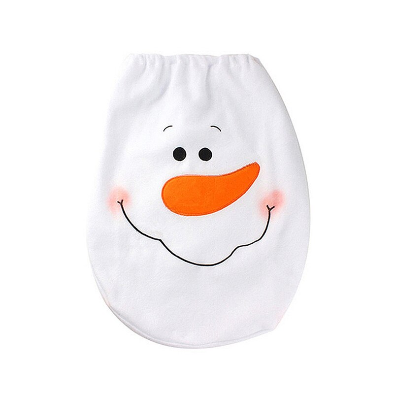 3 Stck Weihnachten Lieferungen Wc Dekoration Weihnachten Wc Badezimmer Dekoration Karikatur Wc Sitz Abdeckung Schlecht Zubehör: Schneemann Weiß 1pc