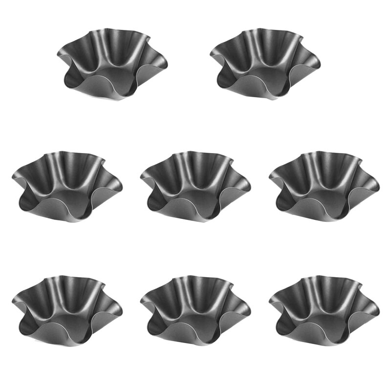 4 stuks Tortilla Shell Maker, 15 cm niet-stick koolstofstaal gecanneleerde tortilla shell pannen taco salade kom makers, bloemvormige bakvorm voor thuis keuken, restaurant