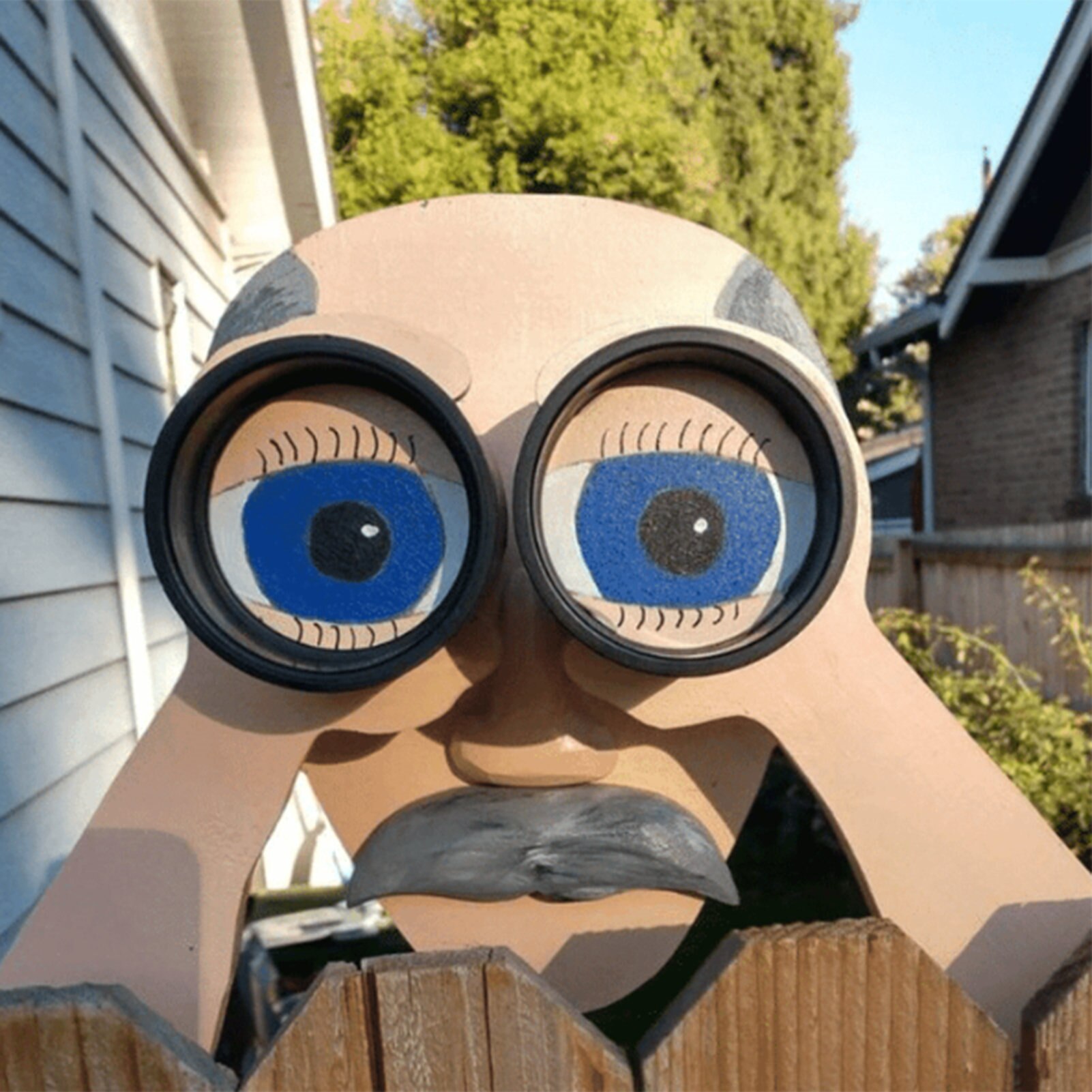 Garden Fence Decor Nosy Grandpa Grandma Ornament Fun Fence Decoration For Garden Lawn Hallway Acrylic Garden Yard Art Decor