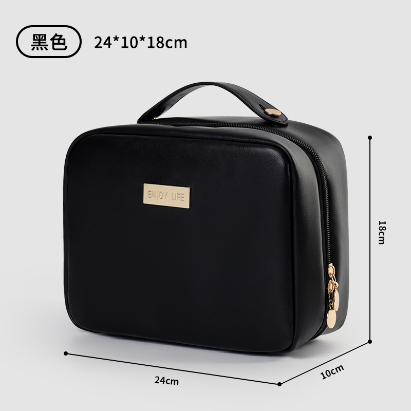 Women's Travel Cosmetic Bag Large Capacity Toiletry Organizer Portable Makeup Storage Case Waterproof Makeup Pouch: black