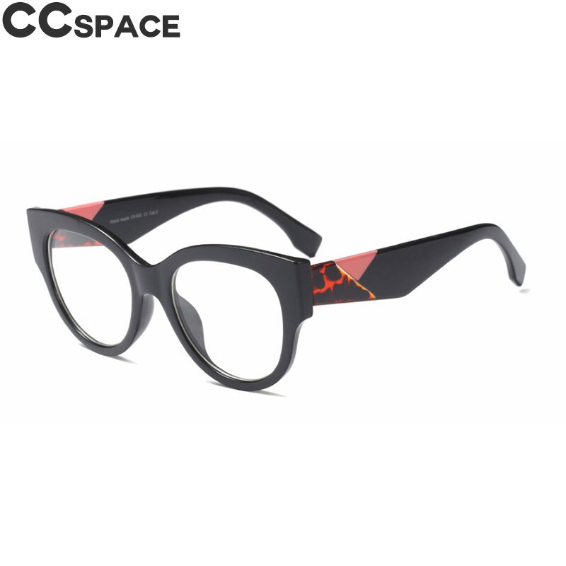 45636 retro runda glasögon bågar kvinnor cat eye stilar optiska datorglasögon: C4 svart klar