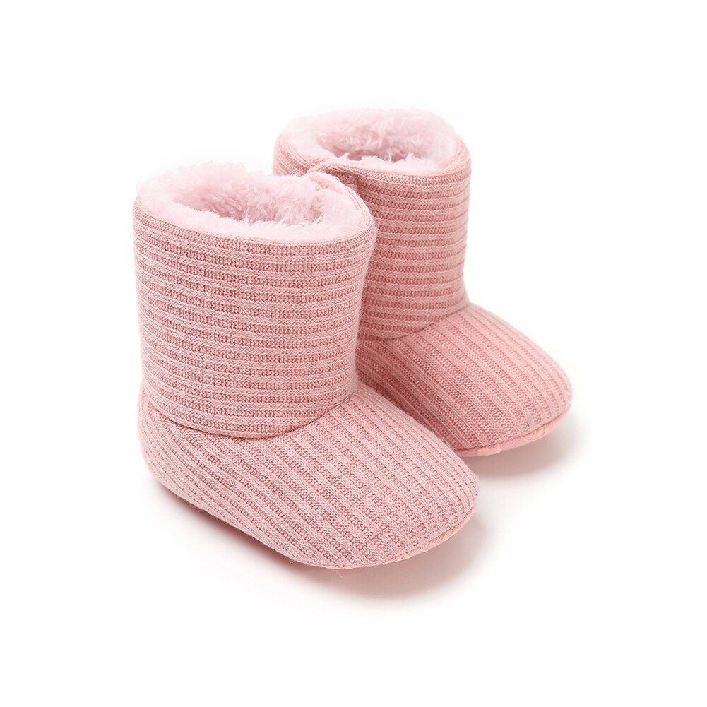 Inverno botas de neve de malha bebê menino menina sola macia sólido primeiro walker pelúcia forrado sapatos de lã 0-18m: P / 3-L