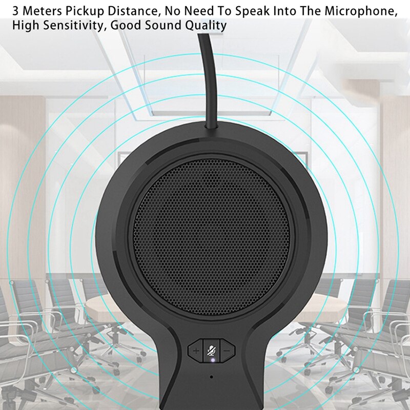 USB Conference Microphone, 360° Omnidirectional PC Microphones with Mute, Plug & Play for Video Meeting,Gaming,Chatting