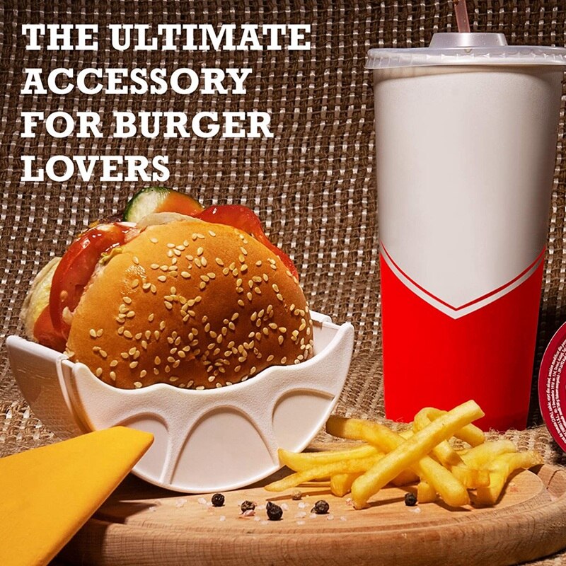 Burger Holder - Hygienic Reusable Hamburger Bun Shell Alternative to Wax Paper, Aluminum Foil, Tin Foil Sheets