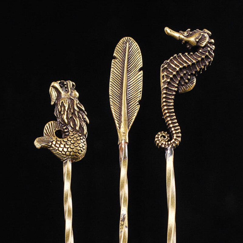 Aiguille de passage de cigares rétro en laiton, fumeur de cigares Portable, drague percée créative, sculpture, aiguille de Ventilation en spirale, outils pour cigares