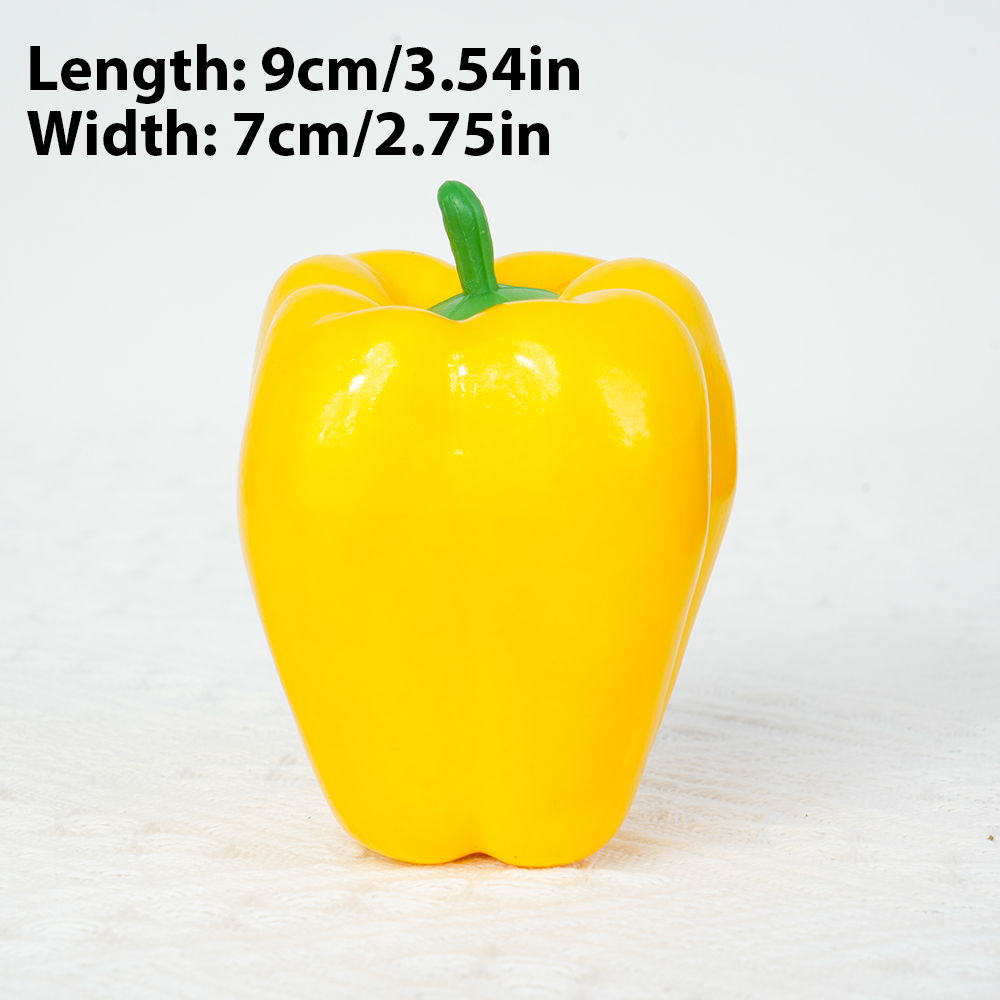 7pcs Pepper Green Pepper simulated vegetables Artificial PE Fruit Model Party Kitchen Decoration Shooting props: green