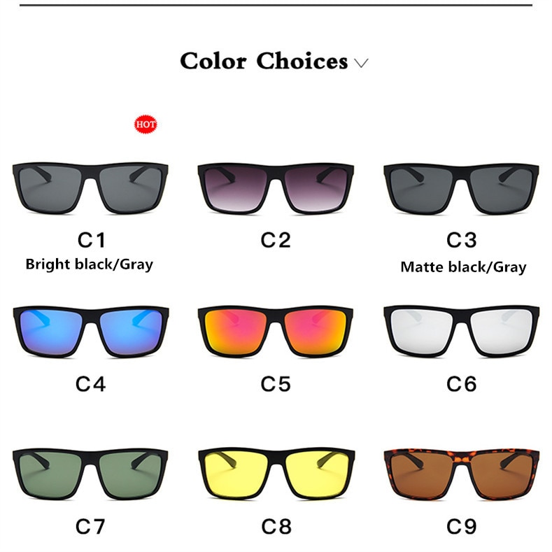 Solbriller mænd firkantede solbriller mærke  uv400 beskyttelsesskærme oculos de sol hombre briller driver oculos