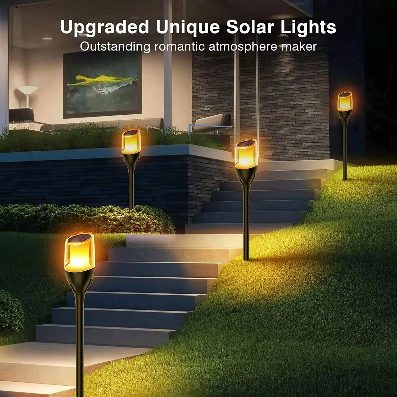 Zonne-Energie Buiten Tuin Gazon Lamp Zonne-Energie Waterdicht Landschap Pad Voor Tuin Achtertuin Gazon Patio Decoratieve Led Verlichting