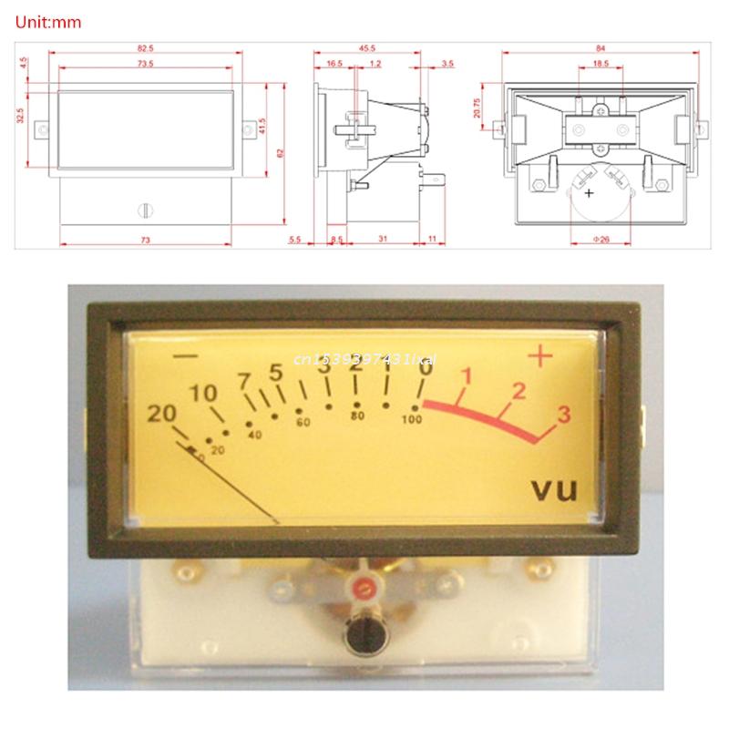 Vu Meter Header Db Eindversterker Chassis W/Backlight Eindversterker Panel Dual Analoge Vu Meter
