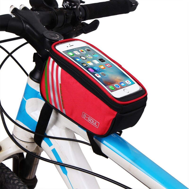 5.0/5.5 Inch Fietstas Waterdichte Touch Screen Fietsen Fiets Voor Frametas Tube Pouch Telefoon Opbergtas Fiets accessoires: 03  5 inch