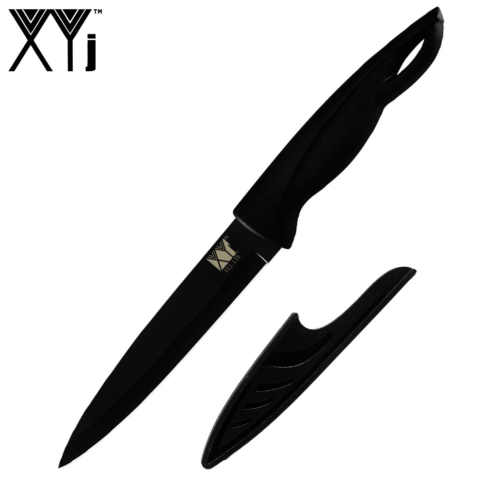 Xyj rustfritt stål kniv kjøkken bestikk kniver sett verktøy frukt verktøy santoku kokk skjære brød rustfritt stål kniver verktøy: F .5 tommers verktøy