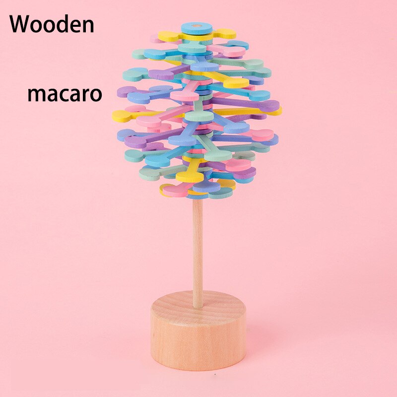 Newest Anti Stress Toy Colorful Spiral Tree Series Home Tree Office Desk Fidget Toys Decoration Decompression Toy: Wooden-01