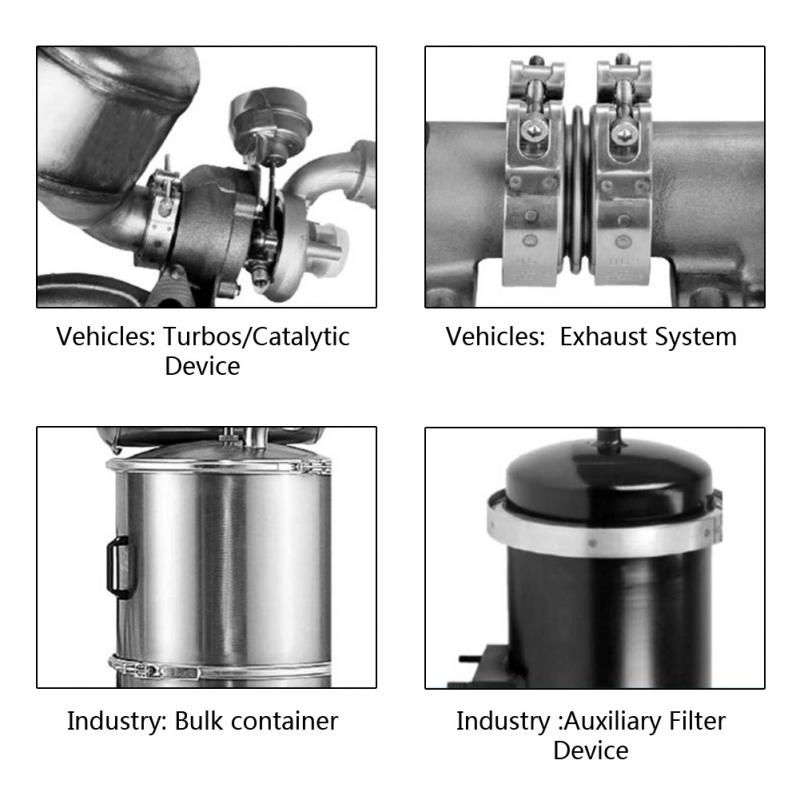 Stainless Steel 2.0 Inch V-Band Clamp Flange Kit for Turbo Exhaust Downpipes