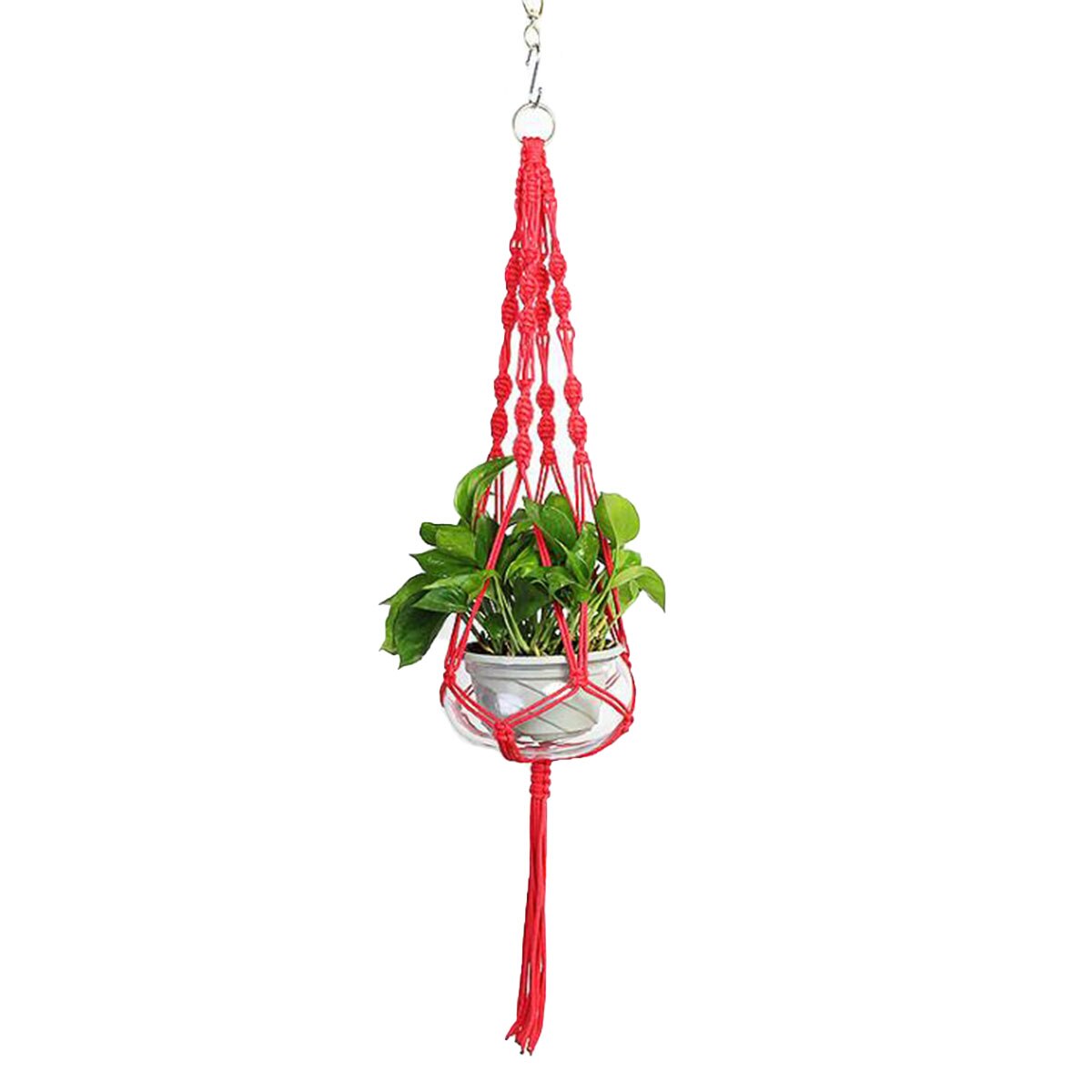 Offres spéciales fait main macramé plante cintre macramé plante cintre pour jardin plante plateau tenture murale panier maison et jardin outils: Rouge
