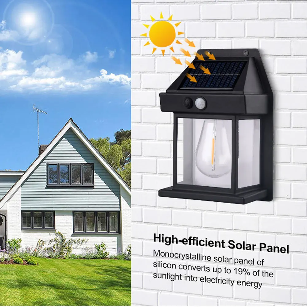 Aplique Solar de pared para exteriores, lámpara con Sensor de movimiento, accesorios de iluminación Exterior impermeables para casa, Patio, porche, garaje