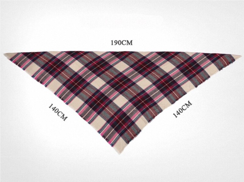 Écharpe triangulaire hijab d'été pour femmes, châle de marque en cachemire à carreaux, couverture  xs027-5
