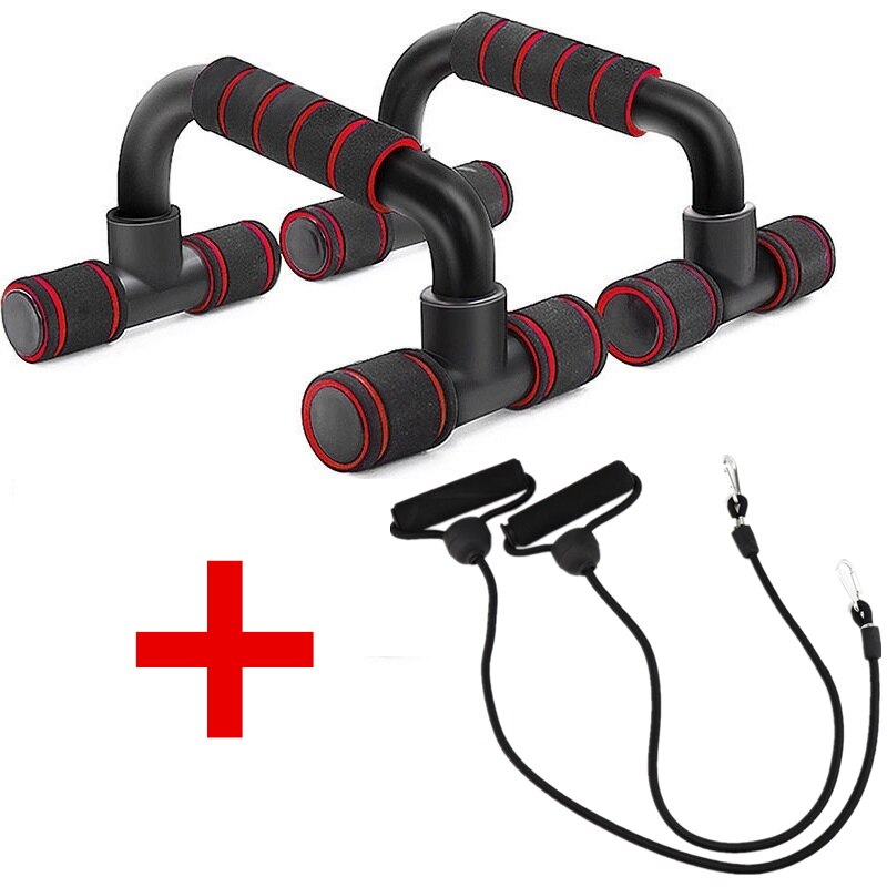Push Up Stand Portable Fitness Equipment Rack Gym Sport Bodybuilding Exercise At Home Calisthenics Horizontal Bar Push-ups Board: Red pull ropes