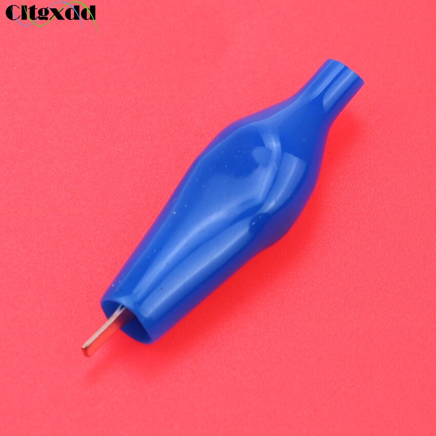 Cltgxdd 1PCS Alligator Clip 5A Flat Mouth No Tooth Pure Copper Test Crocodile Clamp 28mm Flat Probe Conducting Clamp: Blue