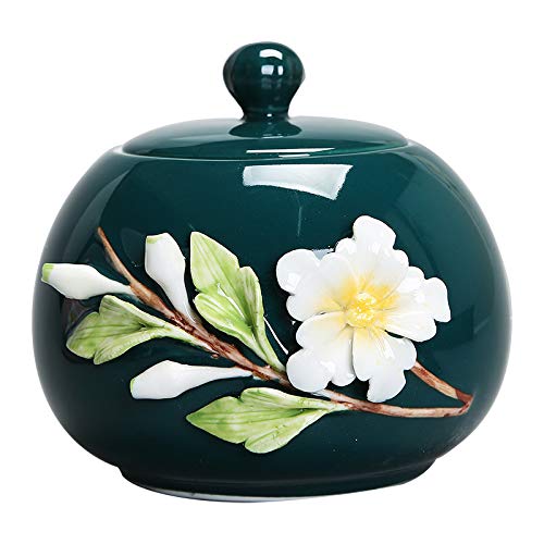 Dear Pet Memorials Handmade Ceramic Pet Cremation Urn (Blue): Green / 14x13cm