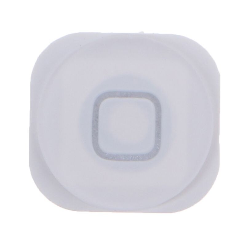 Botón de menú de Inicio, reemplazo de tapa de tecla de retorno, soporte de junta de goma, pieza de reparación para Apple iPod Touch 5: Blanco