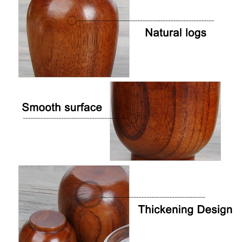 Jarra de madera sólida para café, cerveza, taza de madera para beber, taza de té hecha a mano para el hogar y la Oficina, DAG-ship