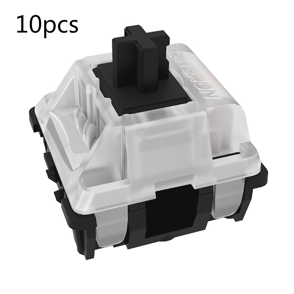 Gateron-interruptor óptico para reemplazar el Teclado mecánico, conmutador óptico GK61 SK64, azul, rojo, marrón, negro, amarillo, eje blanco: 10Pcs Black