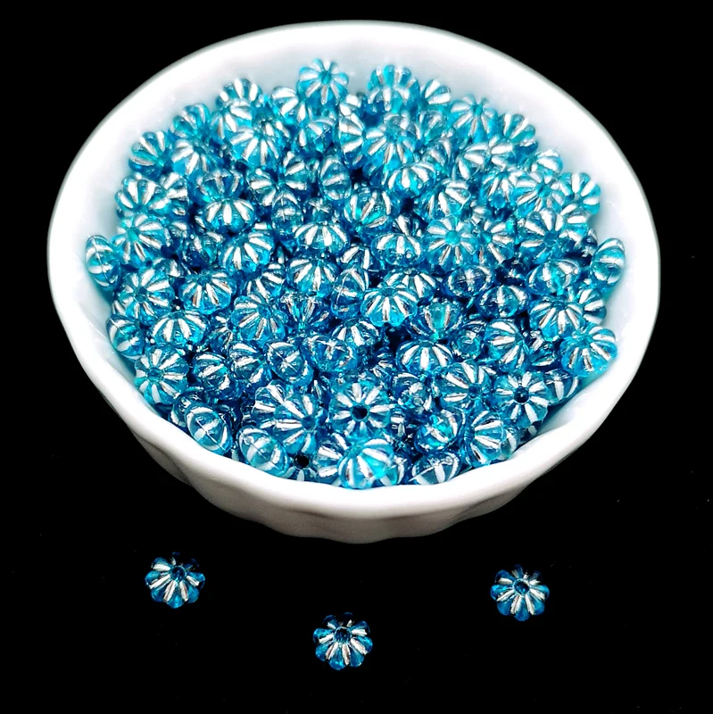 200 Uds. Hermosas cuentas con forma de flor espacio colorido para hacer joyas colgante collar pulsera DIY: Naranja