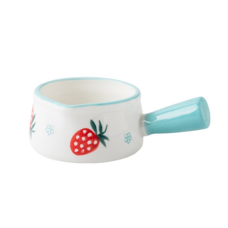 Mini keramisk melkekopp fløtekanne multifunksjonell krydderfat liten keramisk kaffemelkmugge eddik sauskopp med håndtak: B