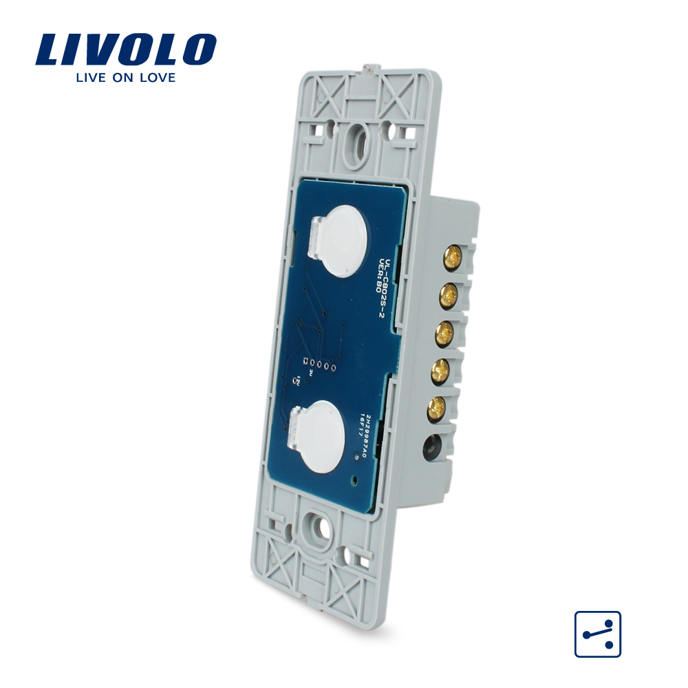 Livolo US Standard Base Of Wall Light Touch Screen Switch, 2Gang 2Way, AC 110~250V ,Without glass panel,VL-C502S