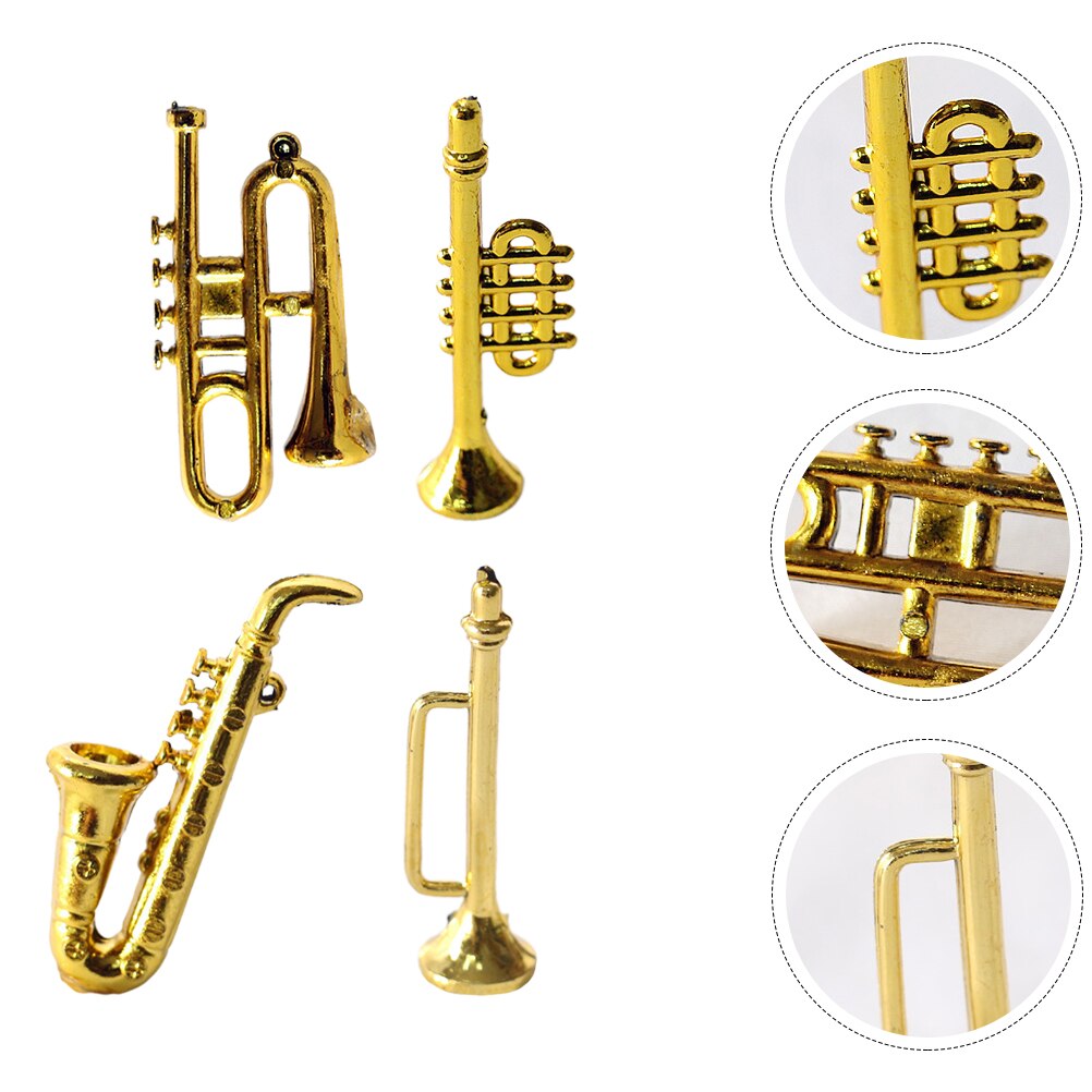 1 Set Decorative Mini Musical Instrument Mini Scene Layout Saxophone Trumpet: Default Title