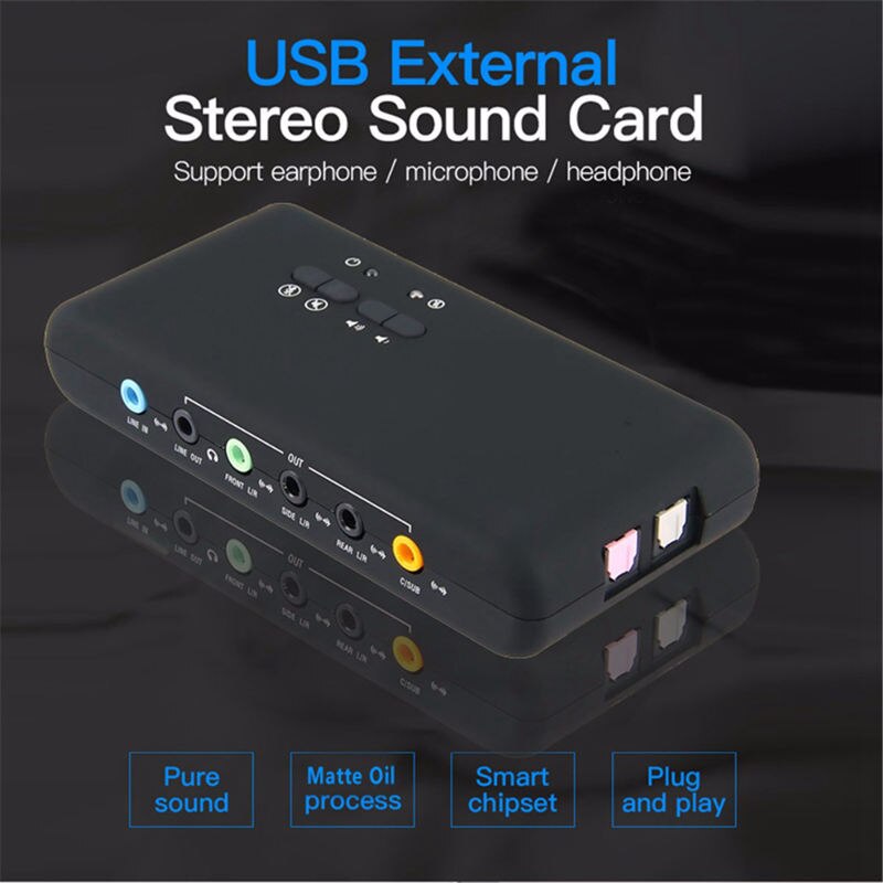 Carte son Usb 7.1, 2.0, Chipset Cmi6206, périphérique Audio Usb classe Spec1.0 et Usb Hid classe Spec 8 canaux sortie Dac