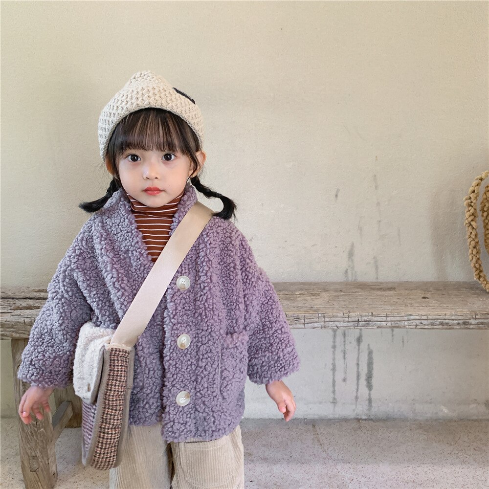 Baby winterkleding meisjes jassen winter kindermeisjes wollen jassen kinderen fluwelen dikke warme jas peuter bovenkleding 2-7y