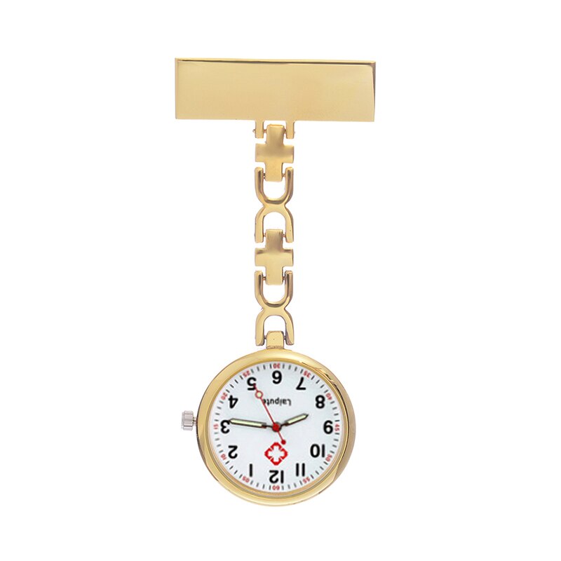 Luminous Pocket Watch Pin Retro Cross Clock Stainless Steel Bracelet Nurse Pocket Watch Quartz Pocket Watch